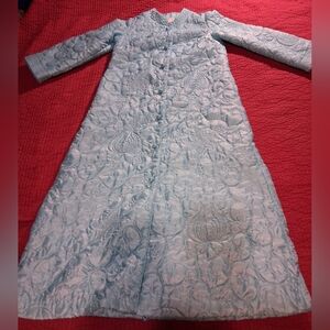 Vintage Ohrbach's Satin Look Quilted House Dress Robe Womans Sz. Sm 1950-60